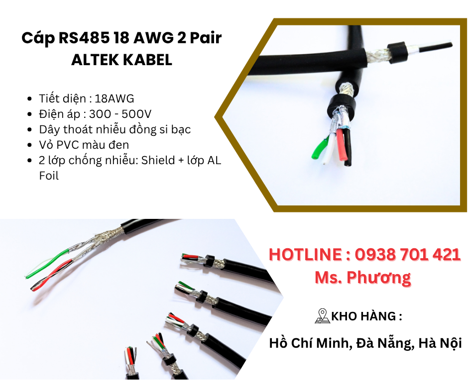 Cáp RS485 18 AWG 2 Pair ALTEK KABEL Đà Nẵng, Hà Nội, Hồ Chí Minh